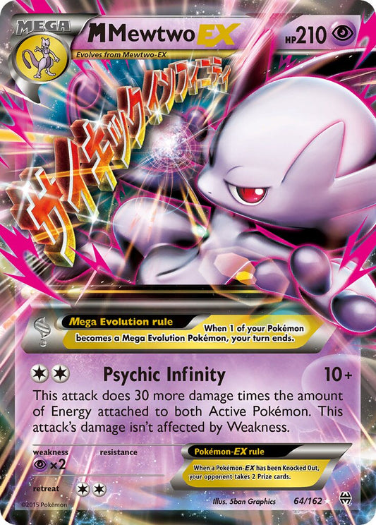 M Mewtwo EX - 64/162 - Rare Holo EX - NM - Holofoil