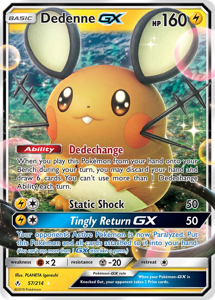 Dedenne-GX - 57/214 - Rare Holo GX - NM - Holofoil