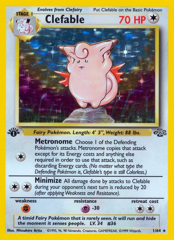 Clefable - 01/64 - Holo Rare - NM - Unlimited Holofoil