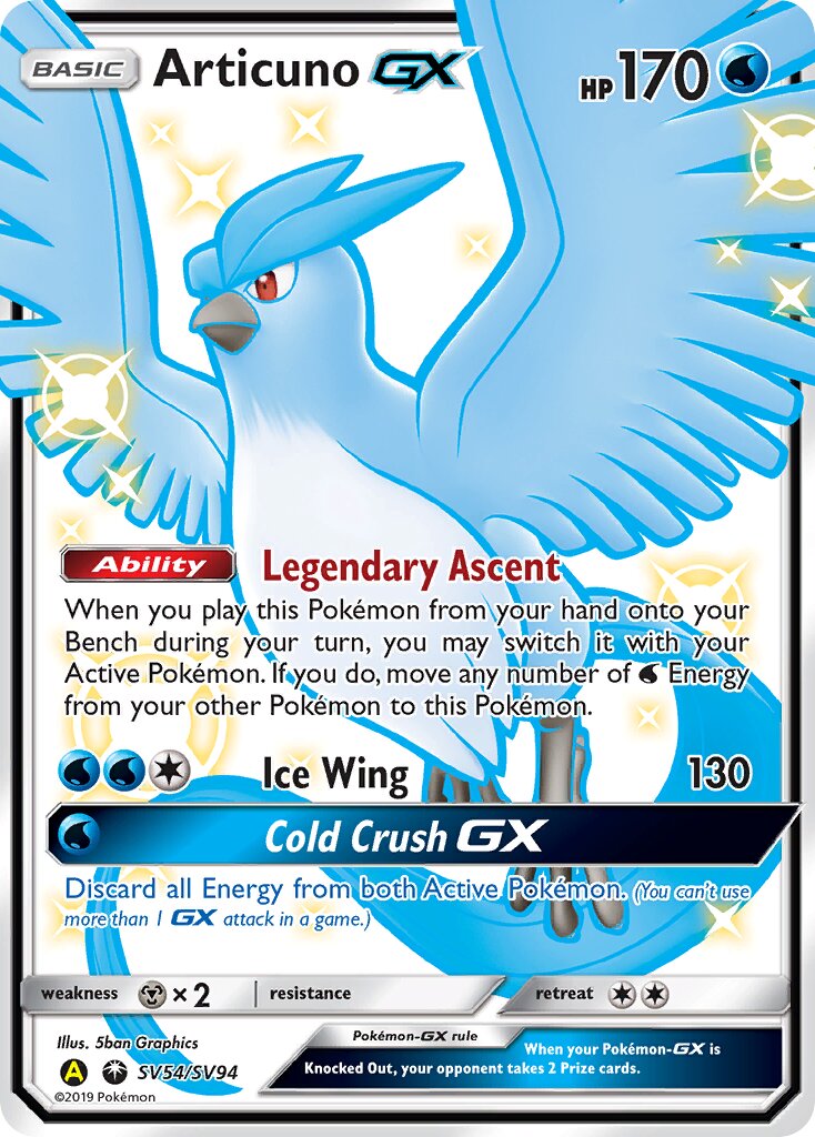Articuno-GX - SV54/SV94 - Rare Shiny GX - NM - Holofoil