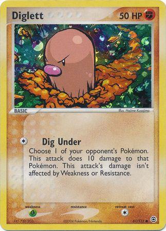 Diglett - 61/112 - Common - LP - Reverse Holofoil