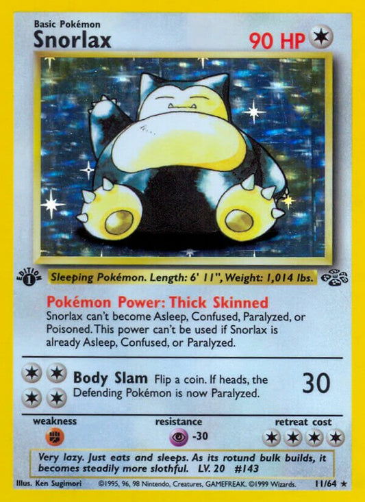 Snorlax - 11/64 - Holo Rare - NM - Unlimited Holofoil