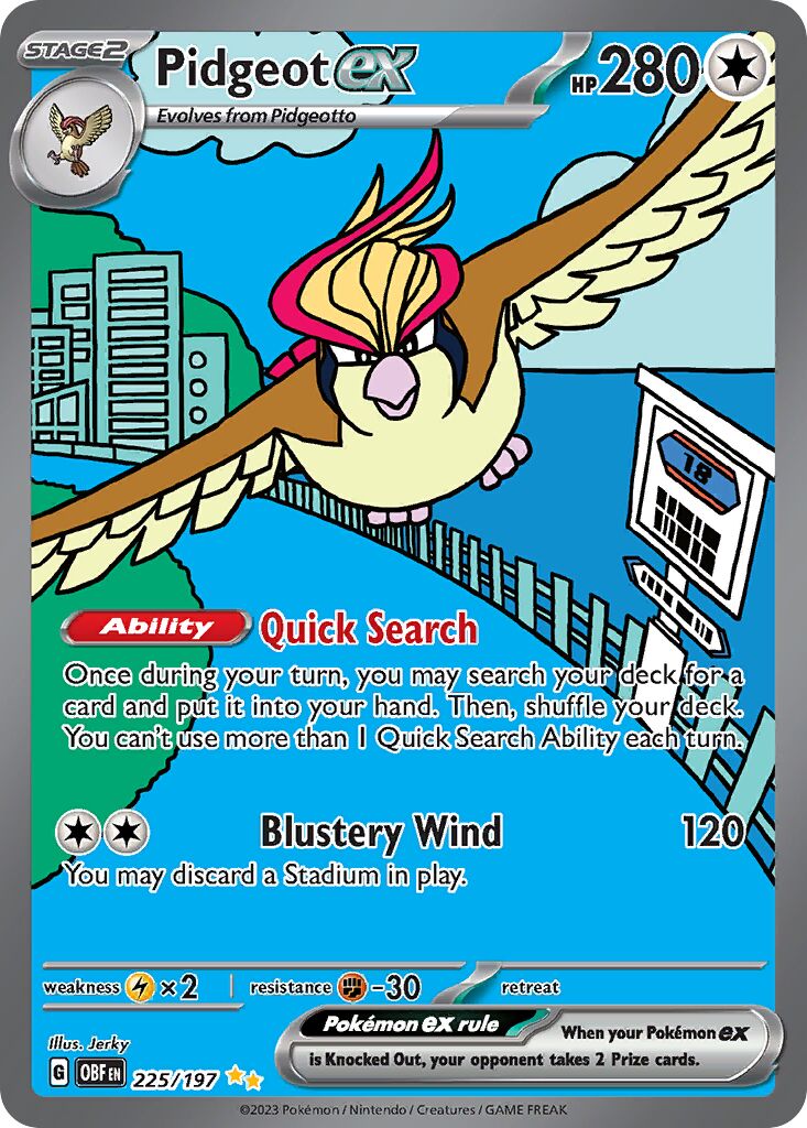 Pidgeot ex - 225/197 - Special Illustration Rare - NM - Holofoil