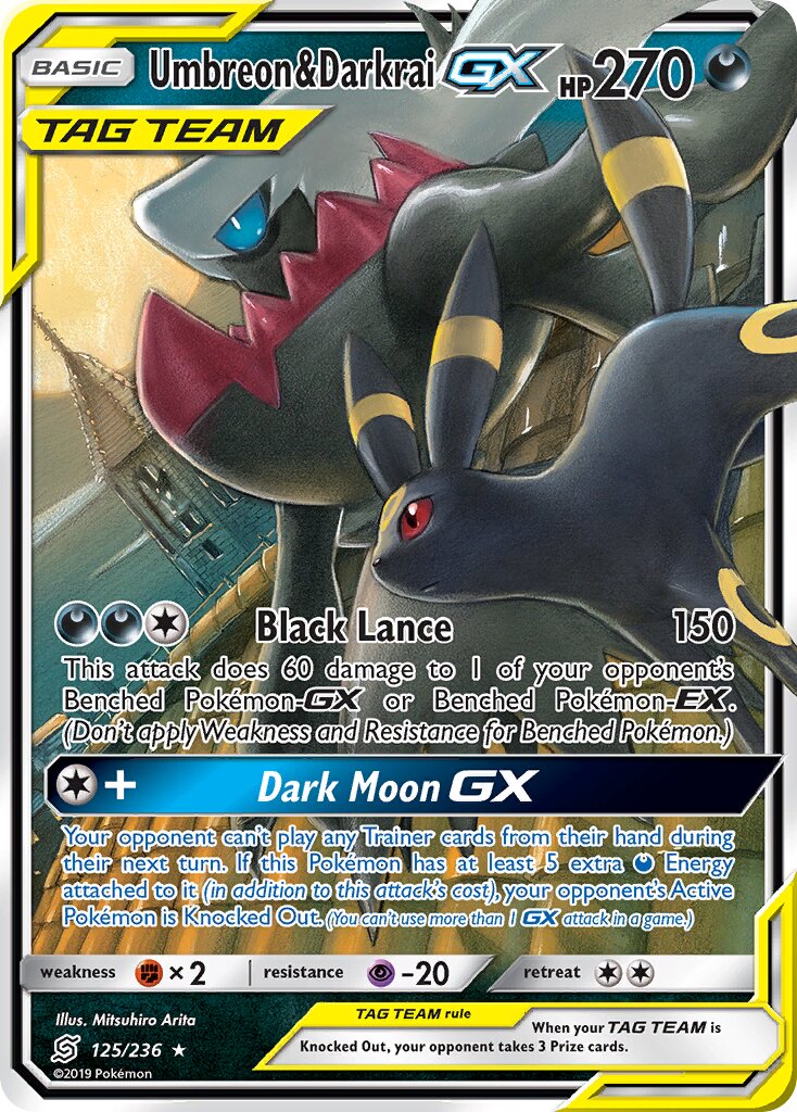 Umbreon & Darkrai-GX - 125/236 - Rare Holo GX - NM - Holofoil