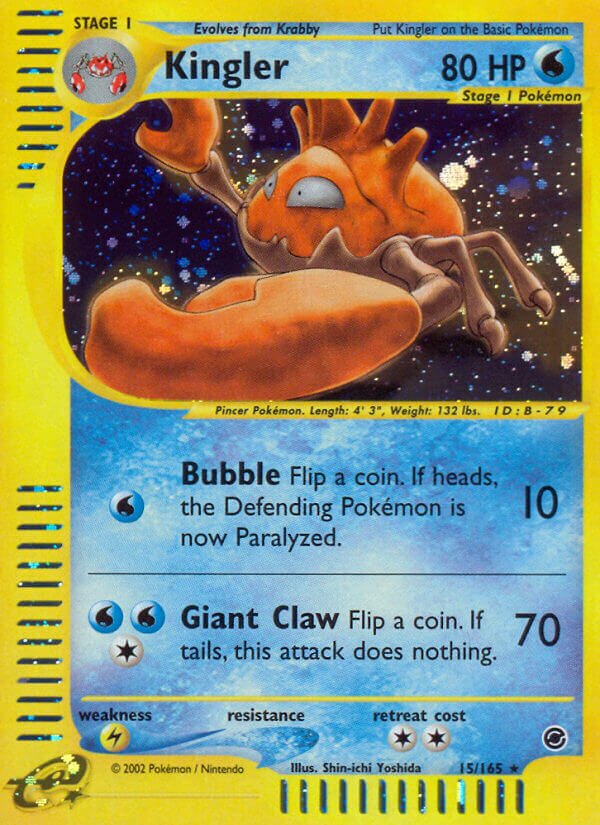 Kingler - 015/165 - Holo Rare - NM - Reverse Holofoil
