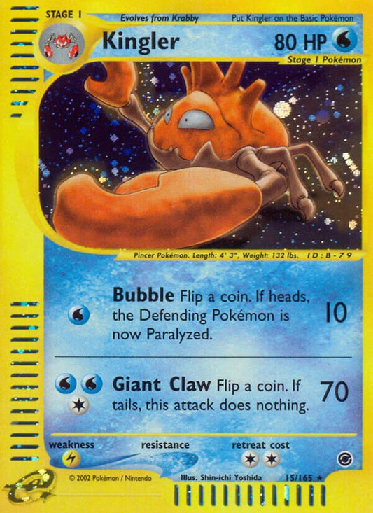Kingler - 015/165 - Holo Rare - NM - Reverse Holofoil