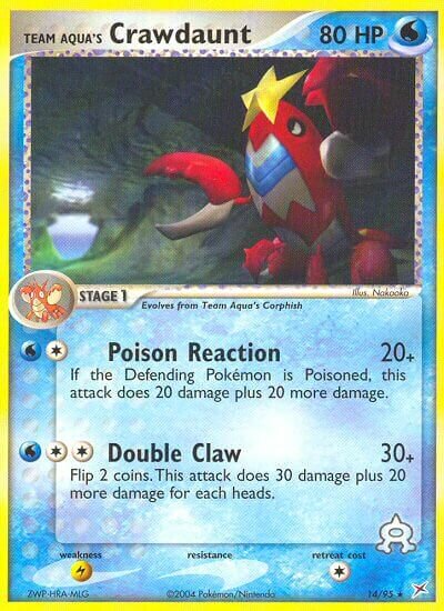 Team Aqua's Crawdaunt - 14/95 - Rare - NM - Reverse Holofoil