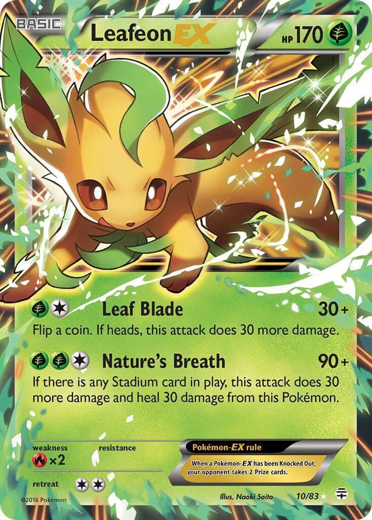 Leafeon EX - 10/83 - Rare Holo EX - NM - Holofoil