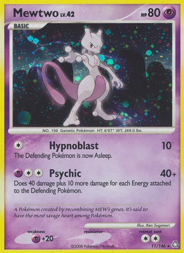 Mewtwo - 11/146 - Holo Rare - NM - Reverse Holofoil