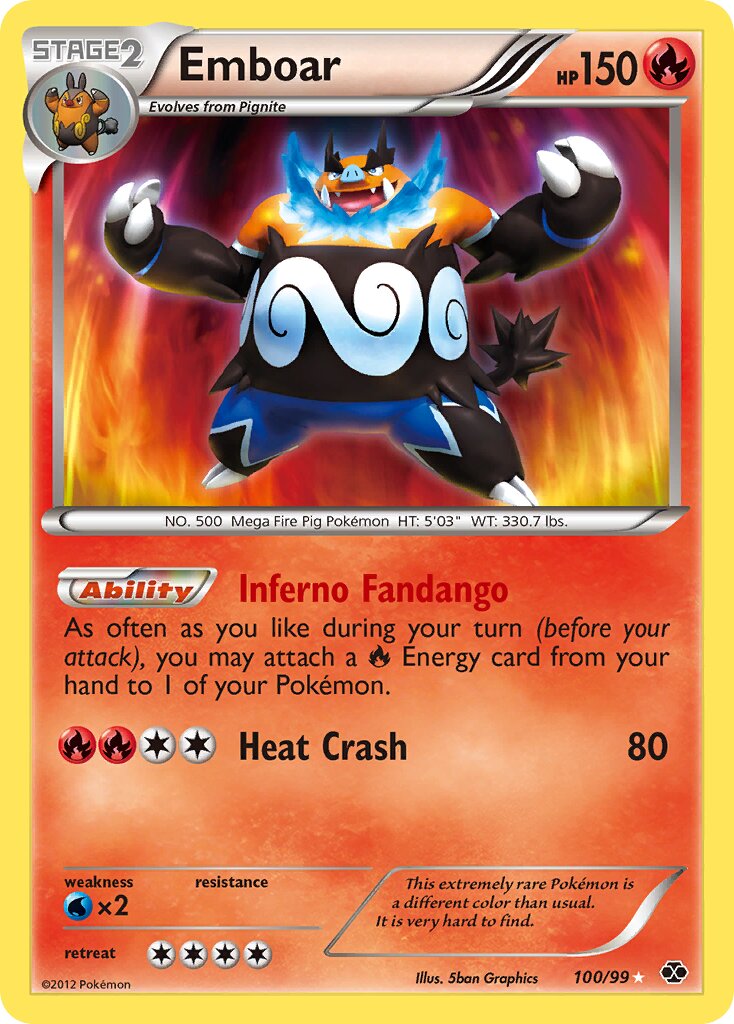Emboar - 100/99 - Rare Secret - NM - Holofoil