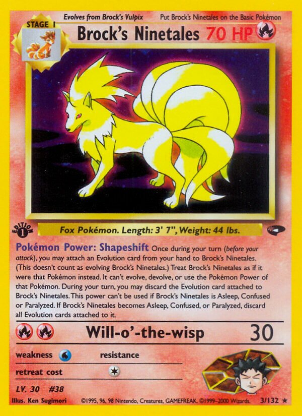 Brock's Ninetales - 003/132 - Holo Rare - NM - Unlimited Holofoil