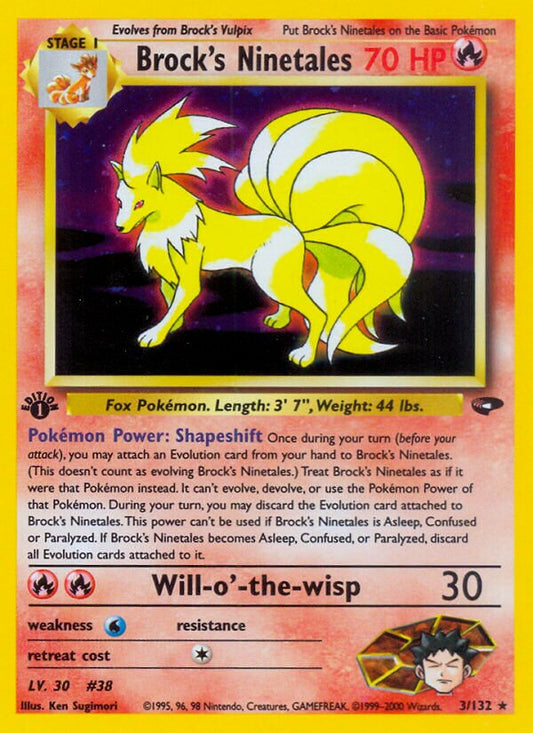 Brock's Ninetales - 003/132 - Holo Rare - NM - Unlimited Holofoil