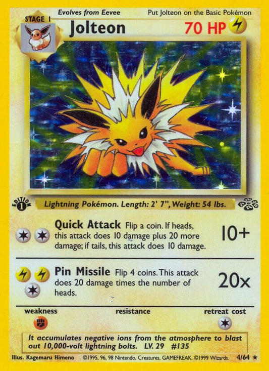 Jolteon - 04/64 - Holo Rare - NM - 1st Edition Holofoil
