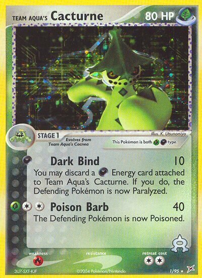 Team Aqua's Cacturne - 1/95 - Holo Rare - NM - Holofoil
