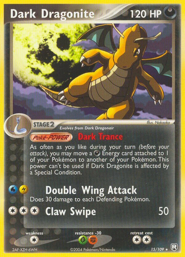 Dark Dragonite - 15/109 - Rare - LP - Reverse Holofoil