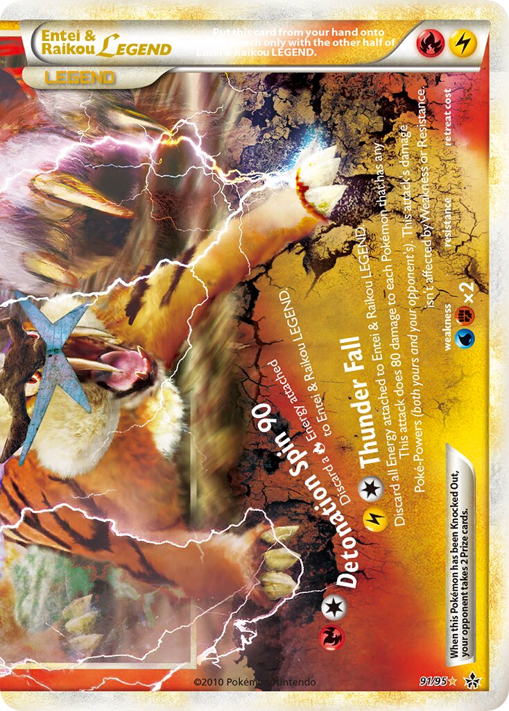 Entei & Raikou LEGEND - 91/95 - LEGEND - NM - Holofoil