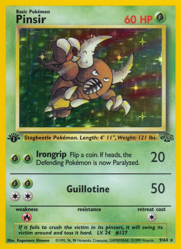 Pinsir - 09/64 - Holo Rare - NM - 1st Edition Holofoil
