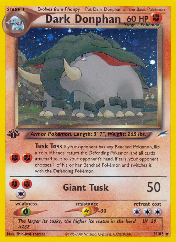 Dark Donphan - 003/105 - Holo Rare - NM - Unlimited Holofoil