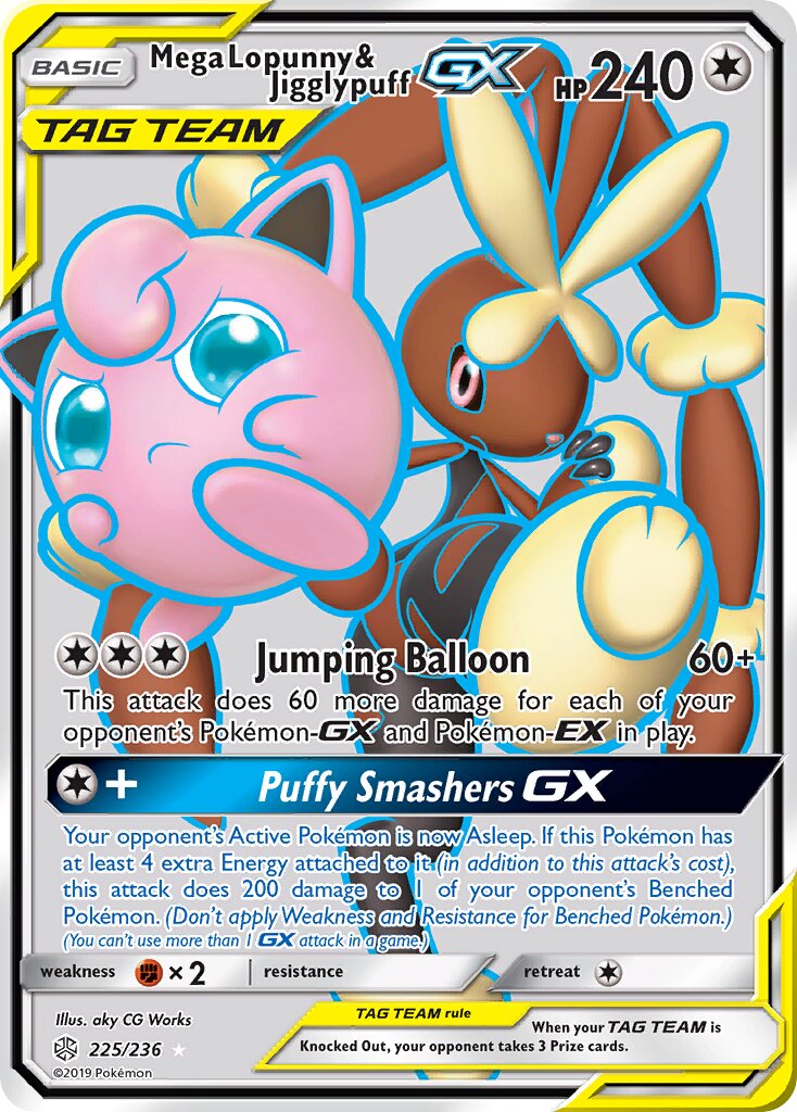 Mega Lopunny & Jigglypuff-GX - 225/236 - Ultra Rare - NM - Holofoil