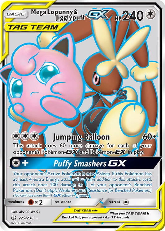 Mega Lopunny & Jigglypuff-GX - 225/236 - Ultra Rare - NM - Holofoil