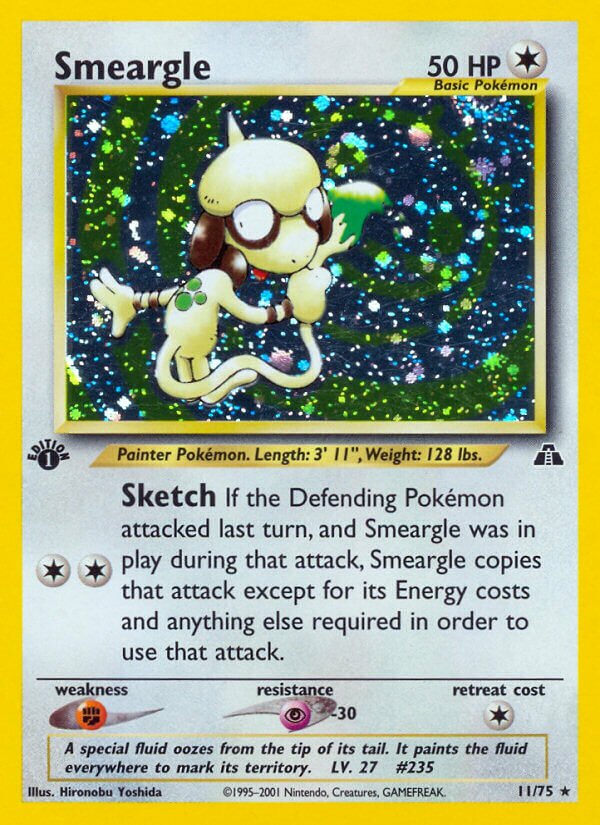 Smeargle - 11/75 - Holo Rare - NM - Unlimited Holofoil