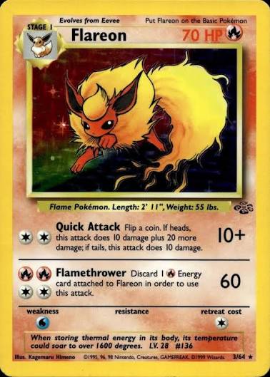 Flareon - 03/64 - Holo Rare - LP+ - Unlimited Holofoil