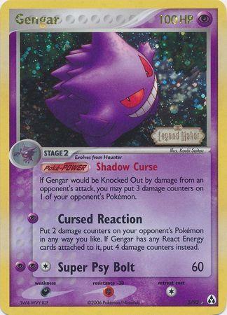 Gengar - 5/92 - Holo Rare - LP - Reverse Holofoil Stamped