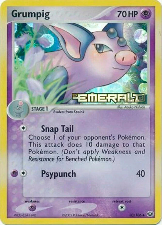 Grumpig - 30/106 - Uncommon - LP - Reverse Holofoil Stamped