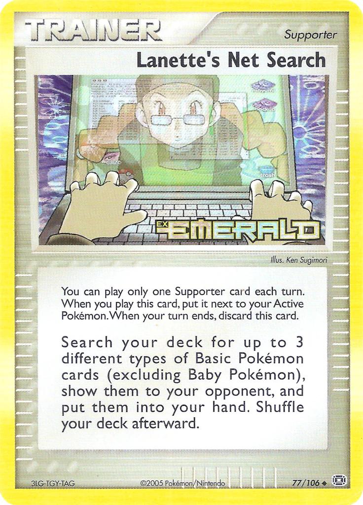 Lanette's Net Search - 77/106 - Uncommon - NM - Reverse Holofoil Stamped
