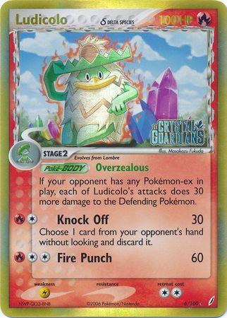 Ludicolo - 6/100 - Holo Rare - LP - Reverse Holofoil Stamped