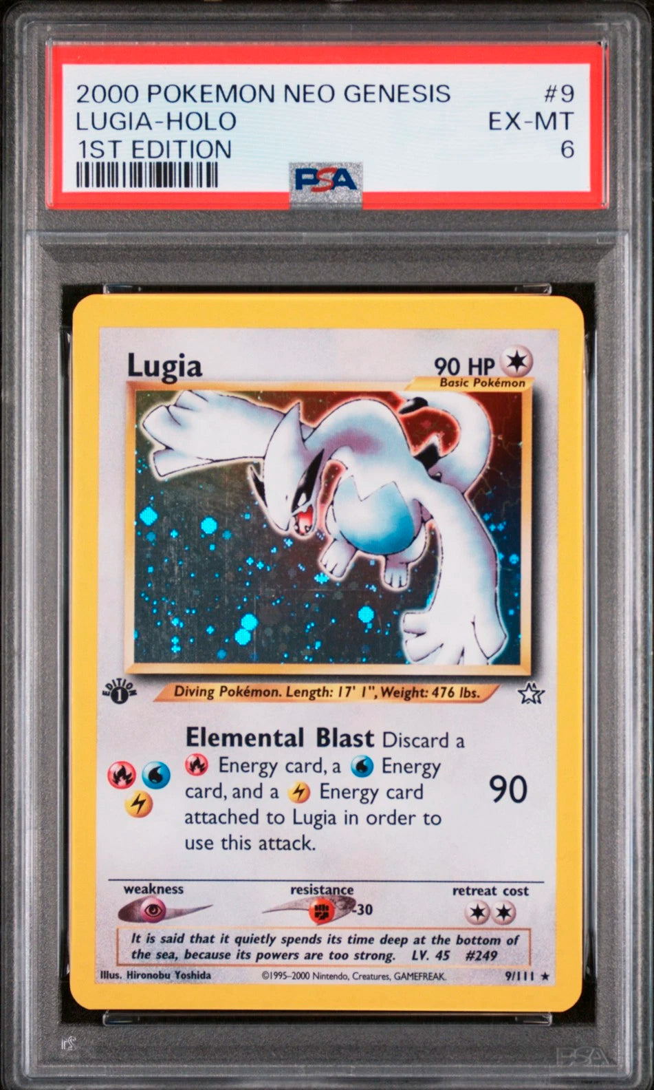 Lugia 1st Edition - Neo Genesis 9/111 - Holofoil PSA 6