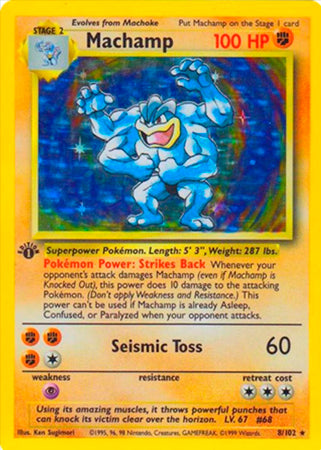 Machamp - 008/102 - Holo Rare - HP - 1st Edition Holofoil Español (Copia)