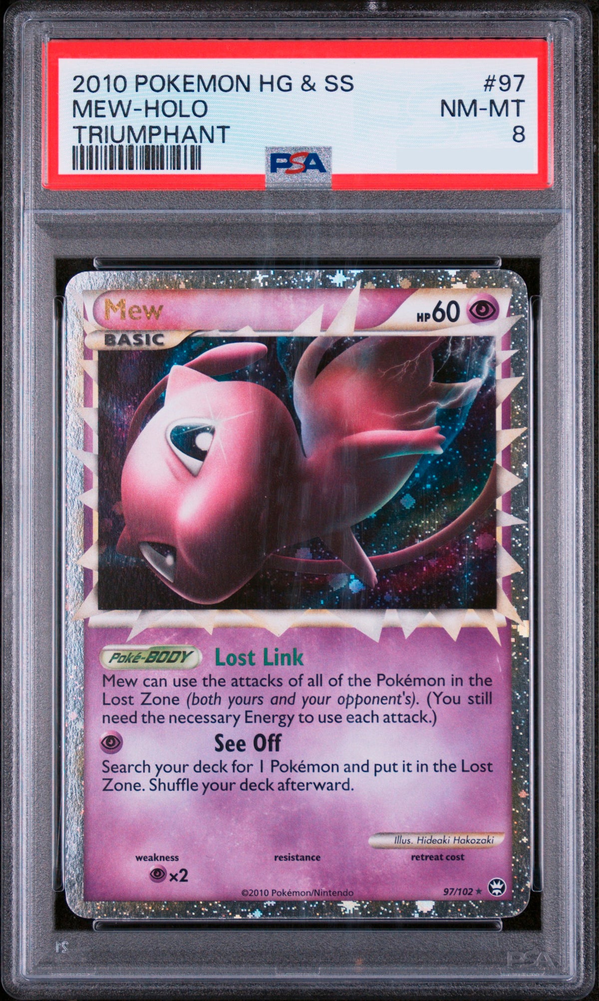 Mew Prime - 97/102 HGSS Triumphant - Holofoil PSA 8