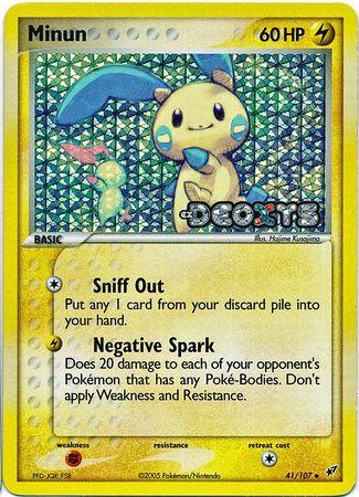 Minun - 41/107 - Uncommon - NM - Reverse Holofoil Stamped