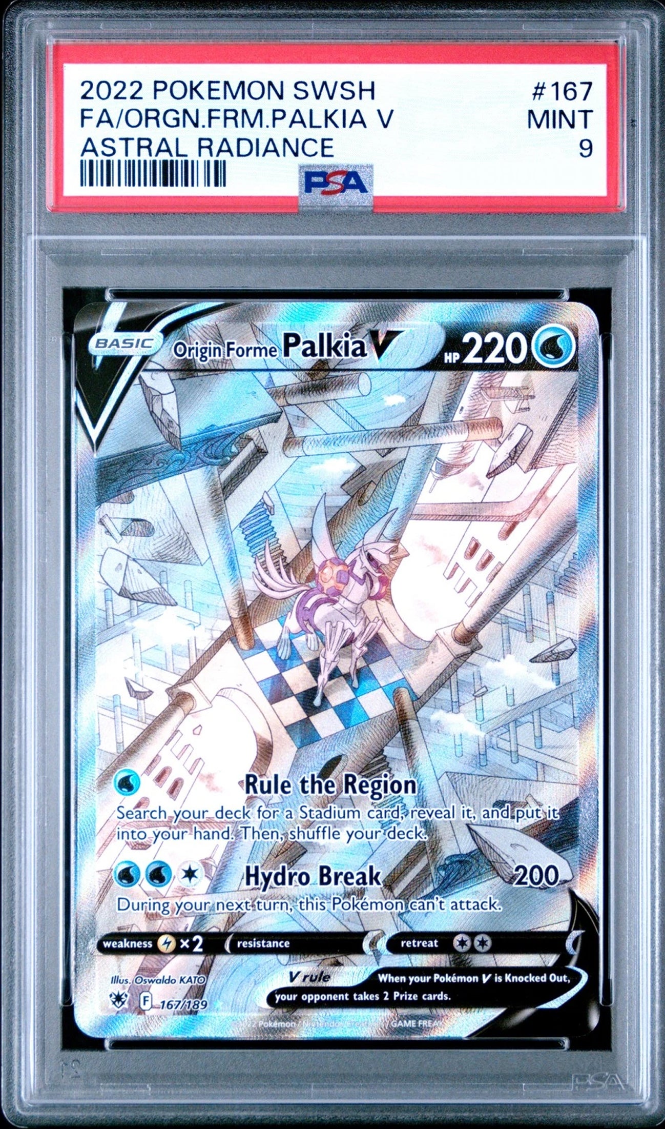 Origin Form Palkia V 167/189 - Astral Radiance 2022 - PSA 9