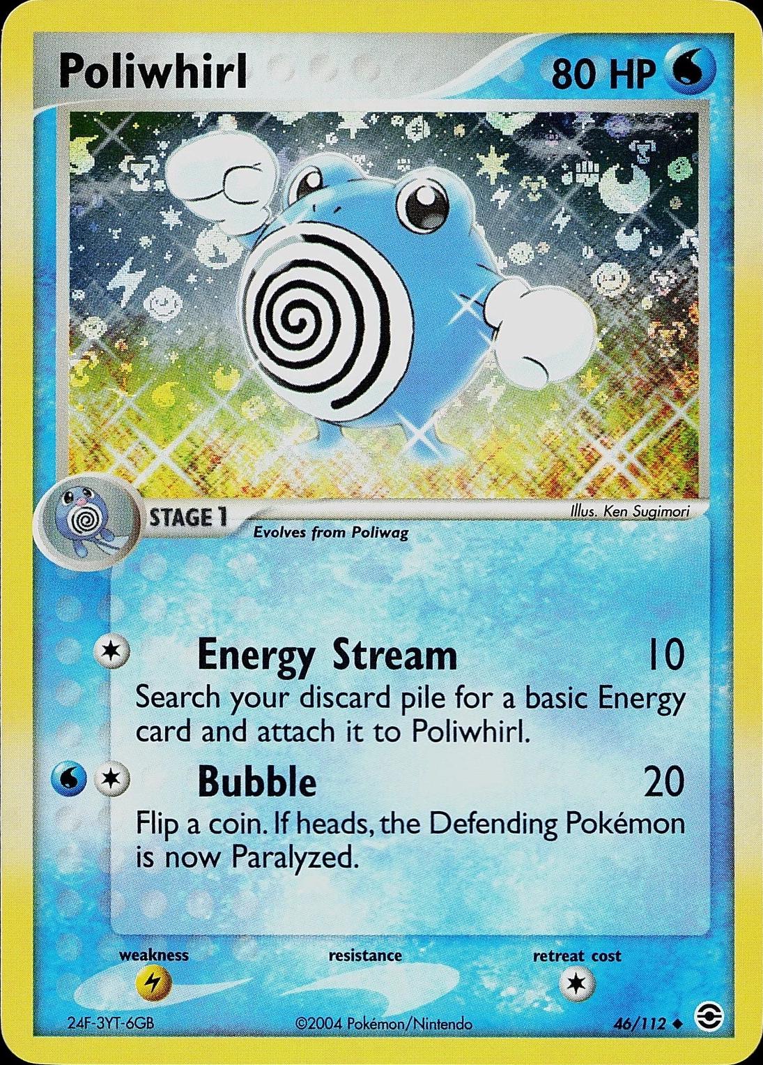 Poliwhirl - 46/112 - Uncommon - LP - Reverse Holofoil (Holo)