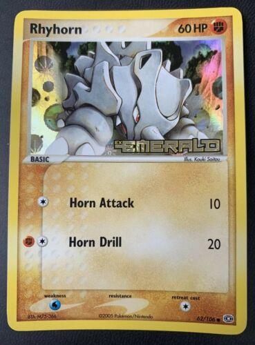 Rhyhorn - 62/106 - Common - LP - Reverse Holofoil Stamped