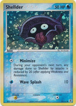 Shellder - 79/112 - Common - LP+/NM - Reverse Holofoil