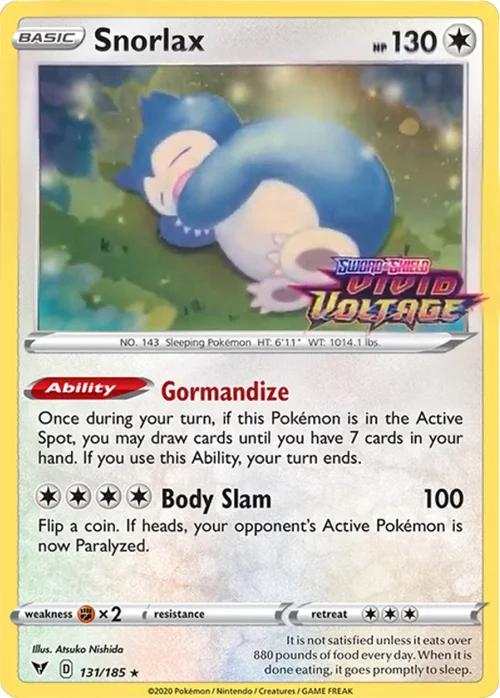 Snorlax - 131/185 (Vivid Voltage Stamped) - 131/185 - Promo - NM - Holofoil Español