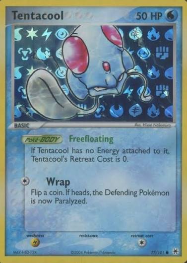 Tentacool - 77/101 - Common - NM - Reverse Holofoil