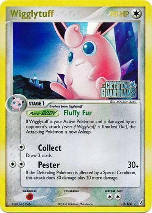 Wigglytuff - 13/100 - Holo Rare - LP - Reverse Holofoil Stamped