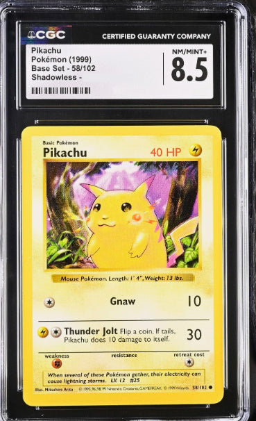 Pikachu 1st Edition Shadowless CGC 8.5 Yellow Cheeks